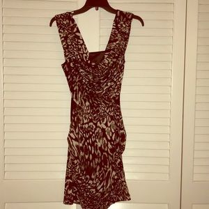 Bebe- Cheetah Print Dress with Open Back
